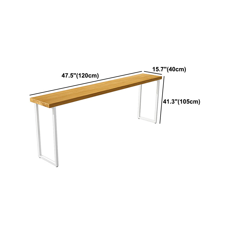 Brown Modern Style Bar Table in Solid Wood and Metal Balcony Bar Table Clearhalo 'Bar Furniture' 'Bar Tables' 'bar_tables' 'furn' 'furn_bar_tables' 'Furniture' 'furniture_bar_tables' 'Kitchen & Dining Furniture' 4619973