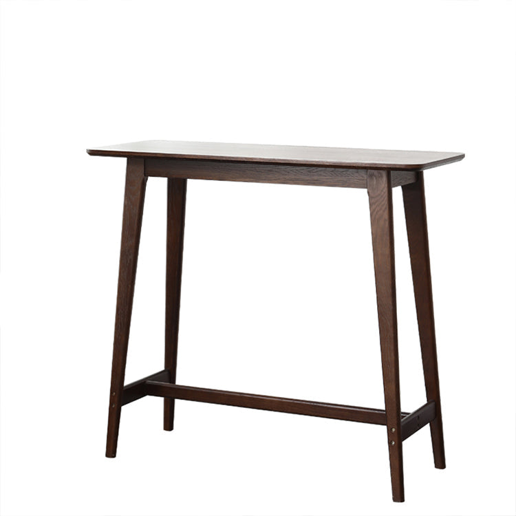Wood Counter Height Table with Rectangle Table Top Trestle Table - 41.3" H Walnut Without Chairs Clearhalo 'Bar Furniture' 'Bar Tables' 'bar_tables' 'furn' 'furn_bar_tables' 'Furniture' 'furniture_bar_tables' 'Kitchen & Dining Furniture' 4619996