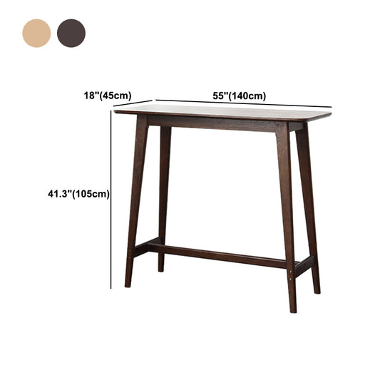 Wood Counter Height Table with Rectangle Table Top Trestle Table - 41.3" H Clearhalo 'Bar Furniture' 'Bar Tables' 'bar_tables' 'furn' 'furn_bar_tables' 'Furniture' 'furniture_bar_tables' 'Kitchen & Dining Furniture' 4620000
