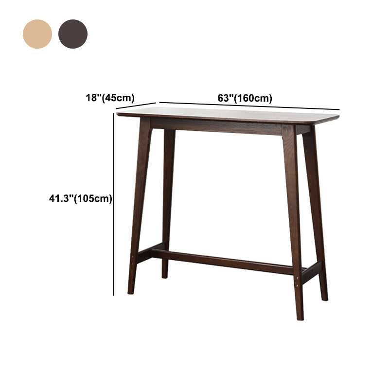 Wood Counter Height Table with Rectangle Table Top Trestle Table - 41.3" H Clearhalo 'Bar Furniture' 'Bar Tables' 'bar_tables' 'furn' 'furn_bar_tables' 'Furniture' 'furniture_bar_tables' 'Kitchen & Dining Furniture' 4620001