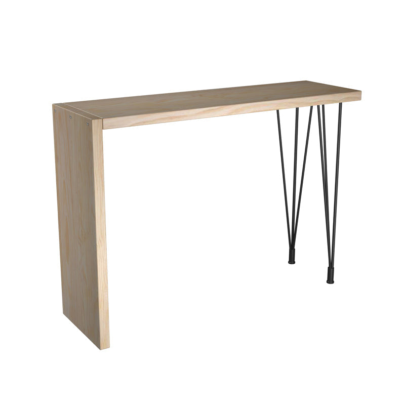 Natural Wood Counter Table with Rectangle Table Top Legs Table - 41.3" H 78.7"L x 15.7"W x 41.3"H Without Chairs Clearhalo 'Bar Furniture' 'Bar Tables' 'bar_tables' 'furn' 'furn_bar_tables' 'Furniture' 'furniture_bar_tables' 'Kitchen & Dining Furniture' 4620003