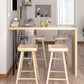 Natural Wood Counter Table with Rectangle Table Top Legs Table - 41.3" H 63"L x 15.7"W x 41.3"H Without Chairs Clearhalo 'Bar Furniture' 'Bar Tables' 'bar_tables' 'furn' 'furn_bar_tables' 'Furniture' 'furniture_bar_tables' 'Kitchen & Dining Furniture' 4620004