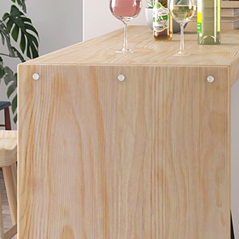 Natural Wood Counter Table with Rectangle Table Top Legs Table - 41.3" H Clearhalo 'Bar Furniture' 'Bar Tables' 'bar_tables' 'furn' 'furn_bar_tables' 'Furniture' 'furniture_bar_tables' 'Kitchen & Dining Furniture' 4620009