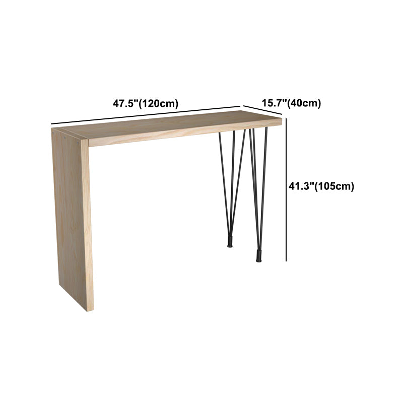 Natural Wood Counter Table with Rectangle Table Top Legs Table - 41.3" H Clearhalo 'Bar Furniture' 'Bar Tables' 'bar_tables' 'furn' 'furn_bar_tables' 'Furniture' 'furniture_bar_tables' 'Kitchen & Dining Furniture' 4620014