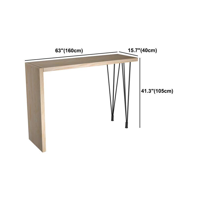 Natural Wood Counter Table with Rectangle Table Top Legs Table - 41.3" H Clearhalo 'Bar Furniture' 'Bar Tables' 'bar_tables' 'furn' 'furn_bar_tables' 'Furniture' 'furniture_bar_tables' 'Kitchen & Dining Furniture' 4620016