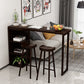 Modern Wood Pub Table with Rectangle Table Top Double Pedestal Table- 41.3" H Brown Without Chairs Clearhalo 'Bar Furniture' 'Bar Tables' 'bar_tables' 'furn' 'furn_bar_tables' 'Furniture' 'furniture_bar_tables' 'Kitchen & Dining Furniture' 4620067