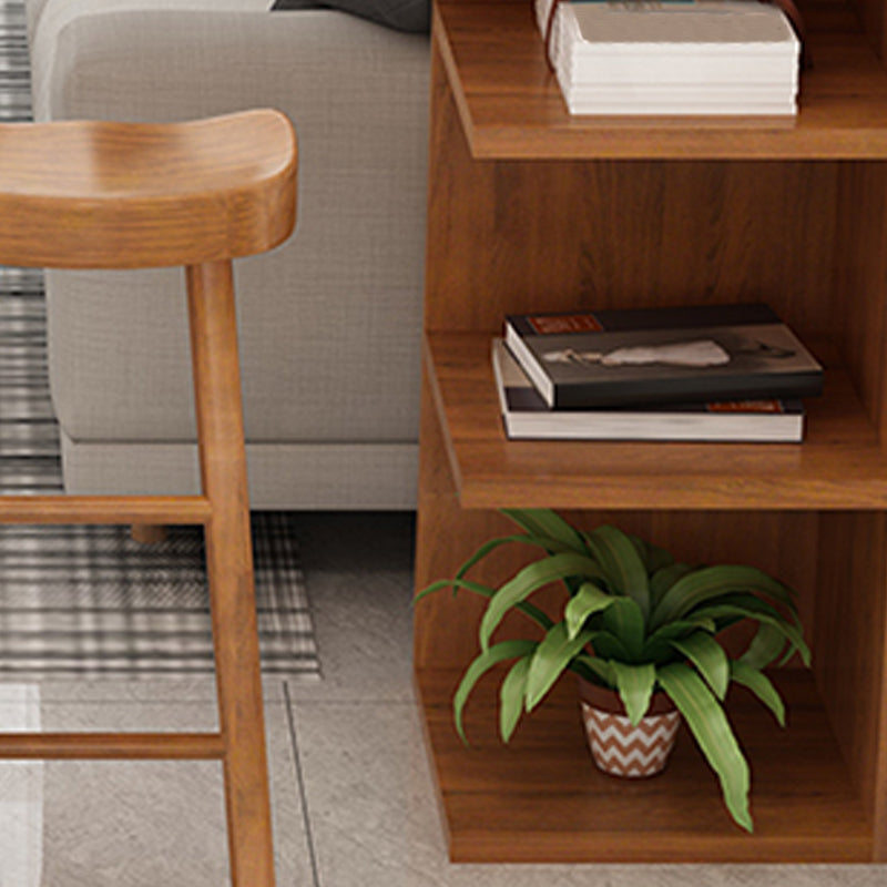 Modern Wood Pub Table with Rectangle Table Top Double Pedestal Table- 41.3" H Clearhalo 'Bar Furniture' 'Bar Tables' 'bar_tables' 'furn' 'furn_bar_tables' 'Furniture' 'furniture_bar_tables' 'Kitchen & Dining Furniture' 4620071