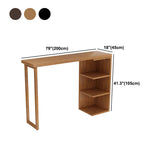 Modern Wood Pub Table with Rectangle Table Top Double Pedestal Table- 41.3" H Clearhalo 'Bar Furniture' 'Bar Tables' 'bar_tables' 'furn' 'furn_bar_tables' 'Furniture' 'furniture_bar_tables' 'Kitchen & Dining Furniture' 4620079