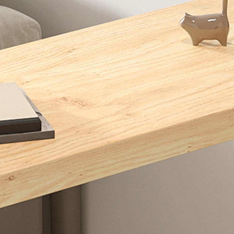 Modern Wood Hall Table with Rectangle Table Top Double Pedestal Table- 41.3" H Clearhalo 'Bar Furniture' 'Bar Tables' 'bar_tables' 'furn' 'furn_bar_tables' 'Furniture' 'furniture_bar_tables' 'Kitchen & Dining Furniture' 4620087