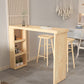 Modern Wood Hall Table with Rectangle Table Top Double Pedestal Table- 41.3" H Clearhalo 'Bar Furniture' 'Bar Tables' 'bar_tables' 'furn' 'furn_bar_tables' 'Furniture' 'furniture_bar_tables' 'Kitchen & Dining Furniture' 4620089