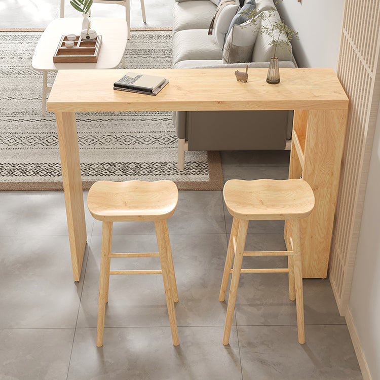 Modern Wood Hall Table with Rectangle Table Top Double Pedestal Table- 41.3" H Clearhalo 'Bar Furniture' 'Bar Tables' 'bar_tables' 'furn' 'furn_bar_tables' 'Furniture' 'furniture_bar_tables' 'Kitchen & Dining Furniture' 4620090