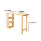 Modern Wood Hall Table with Rectangle Table Top Double Pedestal Table- 41.3" H Clearhalo 'Bar Furniture' 'Bar Tables' 'bar_tables' 'furn' 'furn_bar_tables' 'Furniture' 'furniture_bar_tables' 'Kitchen & Dining Furniture' 4620095