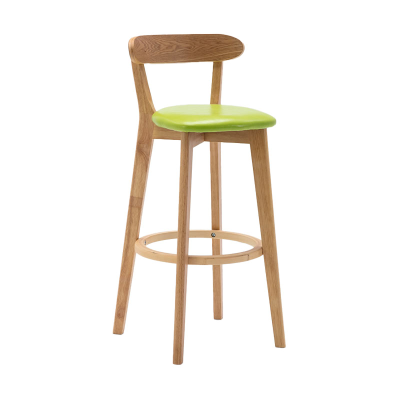 Natural Wood Upholstered Counter Stools Scandinavian Footrest Bar Stools Fruit Green 1 Piece Clearhalo 'Bar Furniture' 'Bar Stools' 'bar_stools' 'furn' 'furn_bar_stools' 'furniture_bar_stools' 'Kitchen & Dining Furniture' 'kitchen&dining_furn' 'kitchen' 'kitchen_furn' Furniture' 4620156