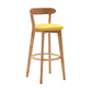 Natural Wood Upholstered Counter Stools Scandinavian Footrest Bar Stools Yellow 1 Piece Clearhalo 'Bar Furniture' 'Bar Stools' 'bar_stools' 'furn' 'furn_bar_stools' 'furniture_bar_stools' 'Kitchen & Dining Furniture' 'kitchen&dining_furn' 'kitchen' 'kitchen_furn' Furniture' 4620158