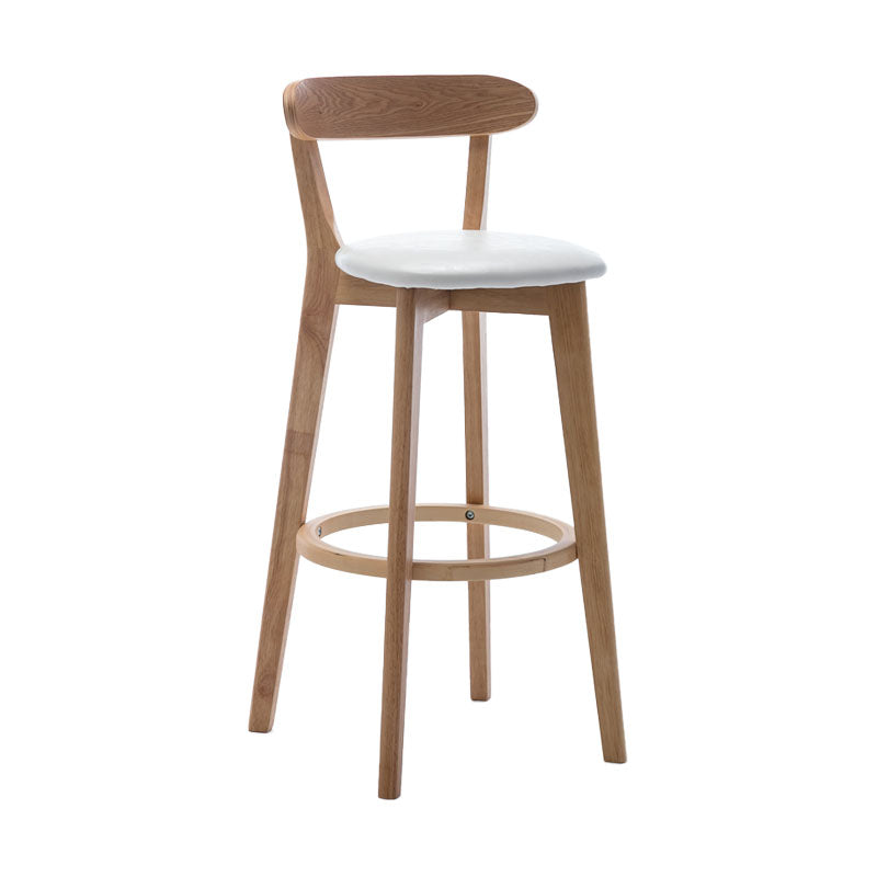 Natural Wood Upholstered Counter Stools Scandinavian Footrest Bar Stools White 1 Piece Clearhalo 'Bar Furniture' 'Bar Stools' 'bar_stools' 'furn' 'furn_bar_stools' 'furniture_bar_stools' 'Kitchen & Dining Furniture' 'kitchen&dining_furn' 'kitchen' 'kitchen_furn' Furniture' 4620159