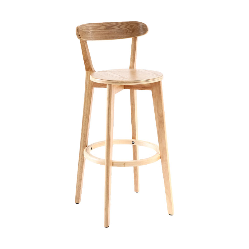 Natural Wood Upholstered Counter Stools Scandinavian Footrest Bar Stools Natural 1 Piece Clearhalo 'Bar Furniture' 'Bar Stools' 'bar_stools' 'furn' 'furn_bar_stools' 'furniture_bar_stools' 'Kitchen & Dining Furniture' 'kitchen&dining_furn' 'kitchen' 'kitchen_furn' Furniture' 4620163