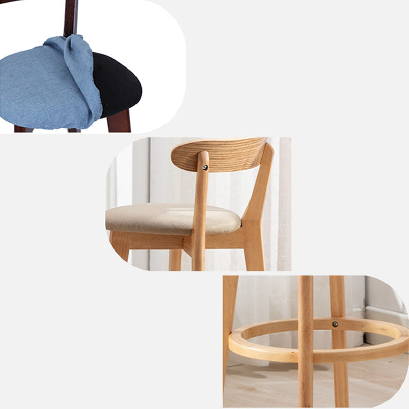 Natural Wood Upholstered Counter Stools Scandinavian Footrest Bar Stools Clearhalo 'Bar Furniture' 'Bar Stools' 'bar_stools' 'furn' 'furn_bar_stools' 'furniture_bar_stools' 'Kitchen & Dining Furniture' 'kitchen&dining_furn' 'kitchen' 'kitchen_furn' Furniture' 4620168