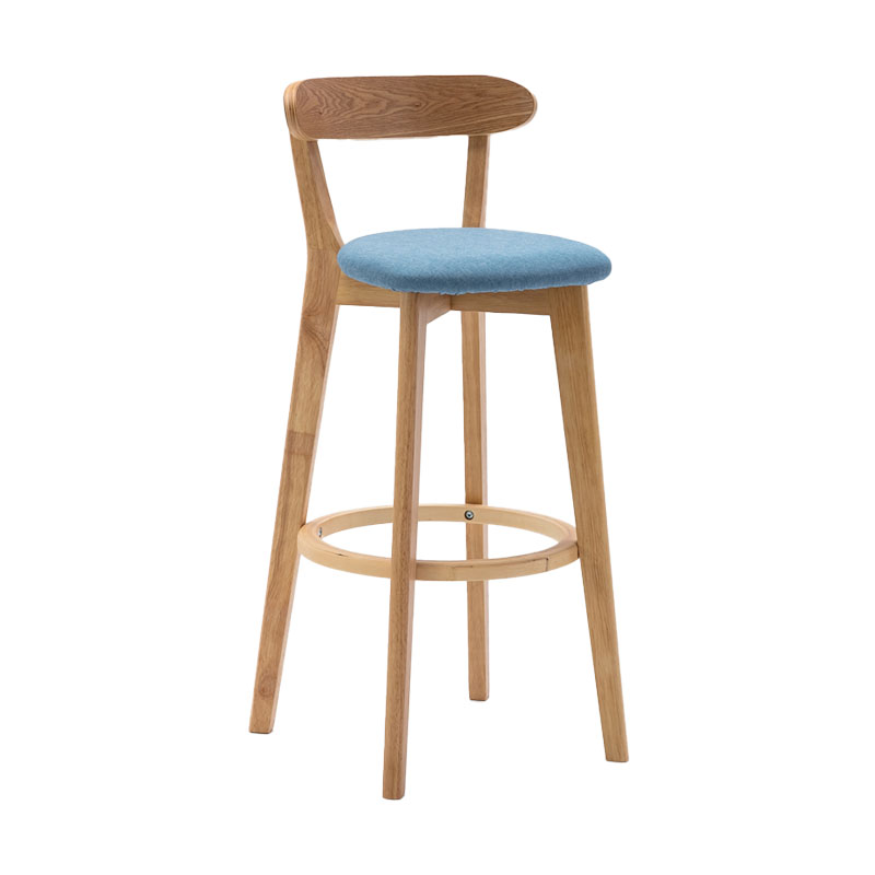 Natural Wood Upholstered Counter Stools Scandinavian Footrest Bar Stools Light Blue 1 Piece Clearhalo 'Bar Furniture' 'Bar Stools' 'bar_stools' 'furn' 'furn_bar_stools' 'furniture_bar_stools' 'Kitchen & Dining Furniture' 'kitchen&dining_furn' 'kitchen' 'kitchen_furn' Furniture' 4620171