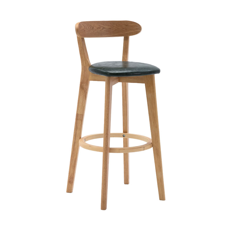 Natural Wood Upholstered Counter Stools Scandinavian Footrest Bar Stools Blackish Green 1 Piece Clearhalo 'Bar Furniture' 'Bar Stools' 'bar_stools' 'furn' 'furn_bar_stools' 'furniture_bar_stools' 'Kitchen & Dining Furniture' 'kitchen&dining_furn' 'kitchen' 'kitchen_furn' Furniture' 4620178