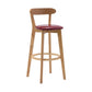 Natural Wood Upholstered Counter Stools Scandinavian Footrest Bar Stools Burgundy 1 Piece Clearhalo 'Bar Furniture' 'Bar Stools' 'bar_stools' 'furn' 'furn_bar_stools' 'furniture_bar_stools' 'Kitchen & Dining Furniture' 'kitchen&dining_furn' 'kitchen' 'kitchen_furn' Furniture' 4620179