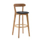 Natural Wood Upholstered Counter Stools Scandinavian Footrest Bar Stools Black 1 Piece Clearhalo 'Bar Furniture' 'Bar Stools' 'bar_stools' 'furn' 'furn_bar_stools' 'furniture_bar_stools' 'Kitchen & Dining Furniture' 'kitchen&dining_furn' 'kitchen' 'kitchen_furn' Furniture' 4620181