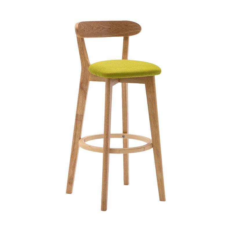 Natural Wood Upholstered Counter Stools Scandinavian Footrest Bar Stools Green 1 Piece Clearhalo 'Bar Furniture' 'Bar Stools' 'bar_stools' 'furn' 'furn_bar_stools' 'furniture_bar_stools' 'Kitchen & Dining Furniture' 'kitchen&dining_furn' 'kitchen' 'kitchen_furn' Furniture' 4620182