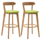 Natural Wood Upholstered Counter Stools Scandinavian Footrest Bar Stools Fruit Green 2 Piece Set Clearhalo 'Bar Furniture' 'Bar Stools' 'bar_stools' 'furn' 'furn_bar_stools' 'furniture_bar_stools' 'Kitchen & Dining Furniture' 'kitchen&dining_furn' 'kitchen' 'kitchen_furn' Furniture' 4620185