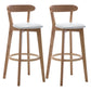Natural Wood Upholstered Counter Stools Scandinavian Footrest Bar Stools White 2 Piece Set Clearhalo 'Bar Furniture' 'Bar Stools' 'bar_stools' 'furn' 'furn_bar_stools' 'furniture_bar_stools' 'Kitchen & Dining Furniture' 'kitchen&dining_furn' 'kitchen' 'kitchen_furn' Furniture' 4620187