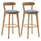 Natural Wood Upholstered Counter Stools Scandinavian Footrest Bar Stools Smoke Gray 2 Piece Set Clearhalo 'Bar Furniture' 'Bar Stools' 'bar_stools' 'furn' 'furn_bar_stools' 'furniture_bar_stools' 'Kitchen & Dining Furniture' 'kitchen&dining_furn' 'kitchen' 'kitchen_furn' Furniture' 4620188