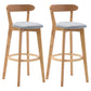 Natural Wood Upholstered Counter Stools Scandinavian Footrest Bar Stools Light Gray 2 Piece Set Clearhalo 'Bar Furniture' 'Bar Stools' 'bar_stools' 'furn' 'furn_bar_stools' 'furniture_bar_stools' 'Kitchen & Dining Furniture' 'kitchen&dining_furn' 'kitchen' 'kitchen_furn' Furniture' 4620191