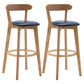 Natural Wood Upholstered Counter Stools Scandinavian Footrest Bar Stools Dark Blue 2 Piece Set Clearhalo 'Bar Furniture' 'Bar Stools' 'bar_stools' 'furn' 'furn_bar_stools' 'furniture_bar_stools' 'Kitchen & Dining Furniture' 'kitchen&dining_furn' 'kitchen' 'kitchen_furn' Furniture' 4620192