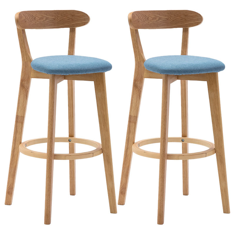 Natural Wood Upholstered Counter Stools Scandinavian Footrest Bar Stools Light Blue 2 Piece Set Clearhalo 'Bar Furniture' 'Bar Stools' 'bar_stools' 'furn' 'furn_bar_stools' 'furniture_bar_stools' 'Kitchen & Dining Furniture' 'kitchen&dining_furn' 'kitchen' 'kitchen_furn' Furniture' 4620193