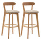 Natural Wood Upholstered Counter Stools Scandinavian Footrest Bar Stools Khaki 2 Piece Set Clearhalo 'Bar Furniture' 'Bar Stools' 'bar_stools' 'furn' 'furn_bar_stools' 'furniture_bar_stools' 'Kitchen & Dining Furniture' 'kitchen&dining_furn' 'kitchen' 'kitchen_furn' Furniture' 4620194