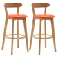 Natural Wood Upholstered Counter Stools Scandinavian Footrest Bar Stools Orange 2 Piece Set Clearhalo 'Bar Furniture' 'Bar Stools' 'bar_stools' 'furn' 'furn_bar_stools' 'furniture_bar_stools' 'Kitchen & Dining Furniture' 'kitchen&dining_furn' 'kitchen' 'kitchen_furn' Furniture' 4620195