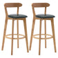 Natural Wood Upholstered Counter Stools Scandinavian Footrest Bar Stools Blackish Green 2 Piece Set Clearhalo 'Bar Furniture' 'Bar Stools' 'bar_stools' 'furn' 'furn_bar_stools' 'furniture_bar_stools' 'Kitchen & Dining Furniture' 'kitchen&dining_furn' 'kitchen' 'kitchen_furn' Furniture' 4620196