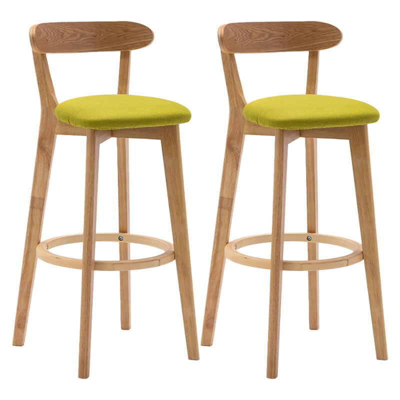 Natural Wood Upholstered Counter Stools Scandinavian Footrest Bar Stools Green 2 Piece Set Clearhalo 'Bar Furniture' 'Bar Stools' 'bar_stools' 'furn' 'furn_bar_stools' 'furniture_bar_stools' 'Kitchen & Dining Furniture' 'kitchen&dining_furn' 'kitchen' 'kitchen_furn' Furniture' 4620200