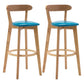 Natural Wood Upholstered Counter Stools Scandinavian Footrest Bar Stools Blue 2 Piece Set Clearhalo 'Bar Furniture' 'Bar Stools' 'bar_stools' 'furn' 'furn_bar_stools' 'furniture_bar_stools' 'Kitchen & Dining Furniture' 'kitchen&dining_furn' 'kitchen' 'kitchen_furn' Furniture' 4620201