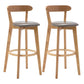 Natural Wood Upholstered Counter Stools Scandinavian Footrest Bar Stools Grey 2 Piece Set Clearhalo 'Bar Furniture' 'Bar Stools' 'bar_stools' 'furn' 'furn_bar_stools' 'furniture_bar_stools' 'Kitchen & Dining Furniture' 'kitchen&dining_furn' 'kitchen' 'kitchen_furn' Furniture' 4620202