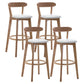 Natural Wood Upholstered Counter Stools Scandinavian Footrest Bar Stools White 4 Piece Set Clearhalo 'Bar Furniture' 'Bar Stools' 'bar_stools' 'furn' 'furn_bar_stools' 'furniture_bar_stools' 'Kitchen & Dining Furniture' 'kitchen&dining_furn' 'kitchen' 'kitchen_furn' Furniture' 4620205