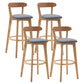Natural Wood Upholstered Counter Stools Scandinavian Footrest Bar Stools Smoke Gray 4 Piece Set Clearhalo 'Bar Furniture' 'Bar Stools' 'bar_stools' 'furn' 'furn_bar_stools' 'furniture_bar_stools' 'Kitchen & Dining Furniture' 'kitchen&dining_furn' 'kitchen' 'kitchen_furn' Furniture' 4620206