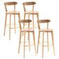 Natural Wood Upholstered Counter Stools Scandinavian Footrest Bar Stools Natural 4 Piece Set Clearhalo 'Bar Furniture' 'Bar Stools' 'bar_stools' 'furn' 'furn_bar_stools' 'furniture_bar_stools' 'Kitchen & Dining Furniture' 'kitchen&dining_furn' 'kitchen' 'kitchen_furn' Furniture' 4620207