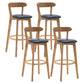 Natural Wood Upholstered Counter Stools Scandinavian Footrest Bar Stools Dark Blue 4 Piece Set Clearhalo 'Bar Furniture' 'Bar Stools' 'bar_stools' 'furn' 'furn_bar_stools' 'furniture_bar_stools' 'Kitchen & Dining Furniture' 'kitchen&dining_furn' 'kitchen' 'kitchen_furn' Furniture' 4620210