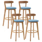 Natural Wood Upholstered Counter Stools Scandinavian Footrest Bar Stools Light Blue 4 Piece Set Clearhalo 'Bar Furniture' 'Bar Stools' 'bar_stools' 'furn' 'furn_bar_stools' 'furniture_bar_stools' 'Kitchen & Dining Furniture' 'kitchen&dining_furn' 'kitchen' 'kitchen_furn' Furniture' 4620211