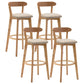 Natural Wood Upholstered Counter Stools Scandinavian Footrest Bar Stools Khaki 4 Piece Set Clearhalo 'Bar Furniture' 'Bar Stools' 'bar_stools' 'furn' 'furn_bar_stools' 'furniture_bar_stools' 'Kitchen & Dining Furniture' 'kitchen&dining_furn' 'kitchen' 'kitchen_furn' Furniture' 4620212