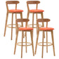 Natural Wood Upholstered Counter Stools Scandinavian Footrest Bar Stools Orange 4 Piece Set Clearhalo 'Bar Furniture' 'Bar Stools' 'bar_stools' 'furn' 'furn_bar_stools' 'furniture_bar_stools' 'Kitchen & Dining Furniture' 'kitchen&dining_furn' 'kitchen' 'kitchen_furn' Furniture' 4620213