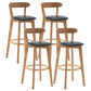Natural Wood Upholstered Counter Stools Scandinavian Footrest Bar Stools Blackish Green 4 Piece Set Clearhalo 'Bar Furniture' 'Bar Stools' 'bar_stools' 'furn' 'furn_bar_stools' 'furniture_bar_stools' 'Kitchen & Dining Furniture' 'kitchen&dining_furn' 'kitchen' 'kitchen_furn' Furniture' 4620214