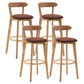 Natural Wood Upholstered Counter Stools Scandinavian Footrest Bar Stools Coffee 4 Piece Set Clearhalo 'Bar Furniture' 'Bar Stools' 'bar_stools' 'furn' 'furn_bar_stools' 'furniture_bar_stools' 'Kitchen & Dining Furniture' 'kitchen&dining_furn' 'kitchen' 'kitchen_furn' Furniture' 4620216