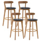 Natural Wood Upholstered Counter Stools Scandinavian Footrest Bar Stools Black 4 Piece Set Clearhalo 'Bar Furniture' 'Bar Stools' 'bar_stools' 'furn' 'furn_bar_stools' 'furniture_bar_stools' 'Kitchen & Dining Furniture' 'kitchen&dining_furn' 'kitchen' 'kitchen_furn' Furniture' 4620217