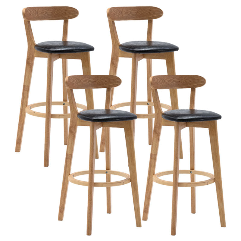 Natural Wood Upholstered Counter Stools Scandinavian Footrest Bar Stools Black 4 Piece Set Clearhalo 'Bar Furniture' 'Bar Stools' 'bar_stools' 'furn' 'furn_bar_stools' 'furniture_bar_stools' 'Kitchen & Dining Furniture' 'kitchen&dining_furn' 'kitchen' 'kitchen_furn' Furniture' 4620217