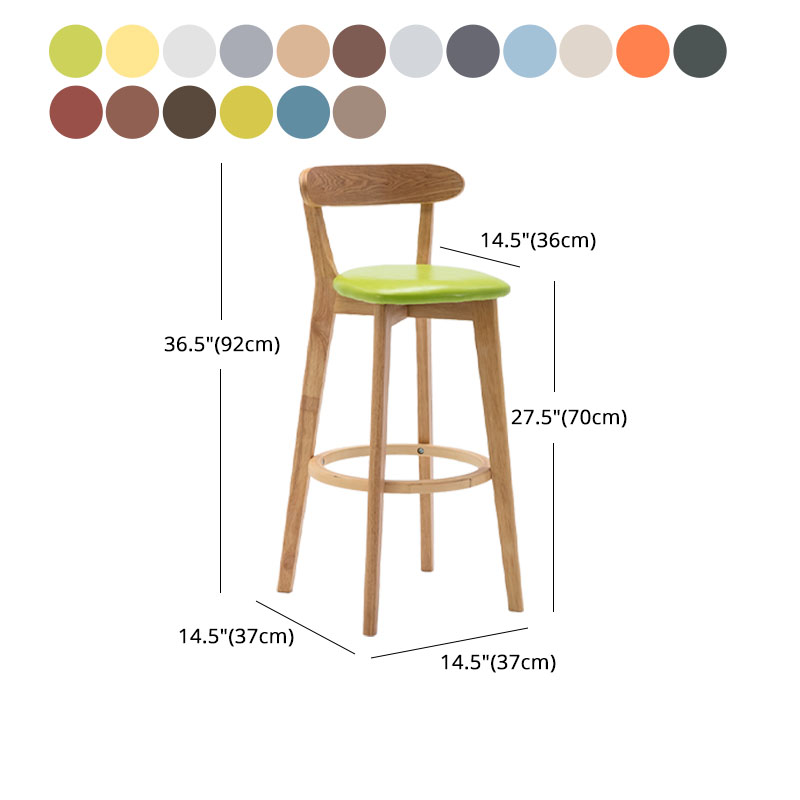 Natural Wood Upholstered Counter Stools Scandinavian Footrest Bar Stools Clearhalo 'Bar Furniture' 'Bar Stools' 'bar_stools' 'furn' 'furn_bar_stools' 'furniture_bar_stools' 'Kitchen & Dining Furniture' 'kitchen&dining_furn' 'kitchen' 'kitchen_furn' Furniture' 4620221